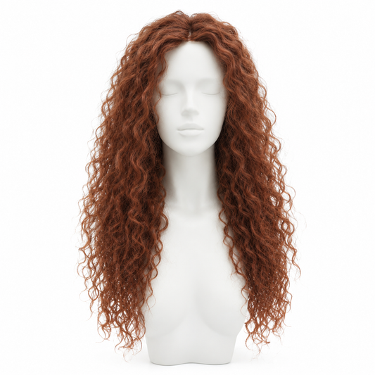 Parrucca Ladydewig in capelli veri ricci e ramati
