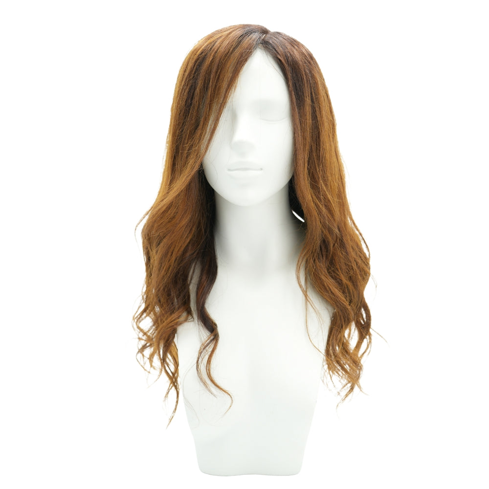 Parrucca Pandora su misura in capelli veri, glueless senza colla, vista frontale, effetto cute naturale silk top, dispositivo medico CE
