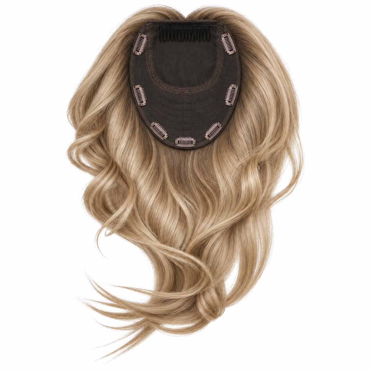 Topper in capelli veri ramato con base 7x9 e clip - LadyDeWig
